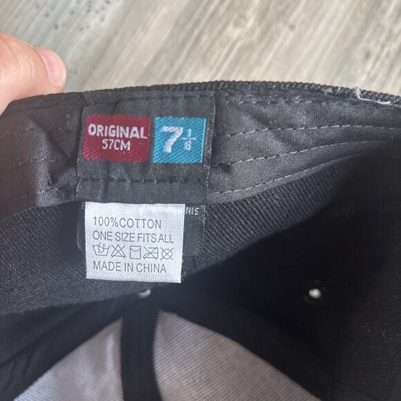 NWT DC Shoes Hat Cap Fitted Adult Large Black Blue Cotton 59 Fifty - 7 and 1/8 - Picture 8 of 8